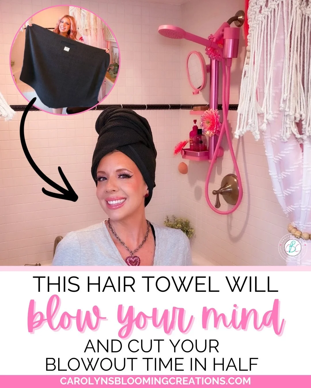 I truly didn&rsquo;t think a hair towel could make THIS much difference until I tried the CROWN AFFAIR The Towel 🖤 The microfiber waffle knit fabric absorbs so much water from my long wavy hair in just minutes and has dramatically cut my blow dry ti