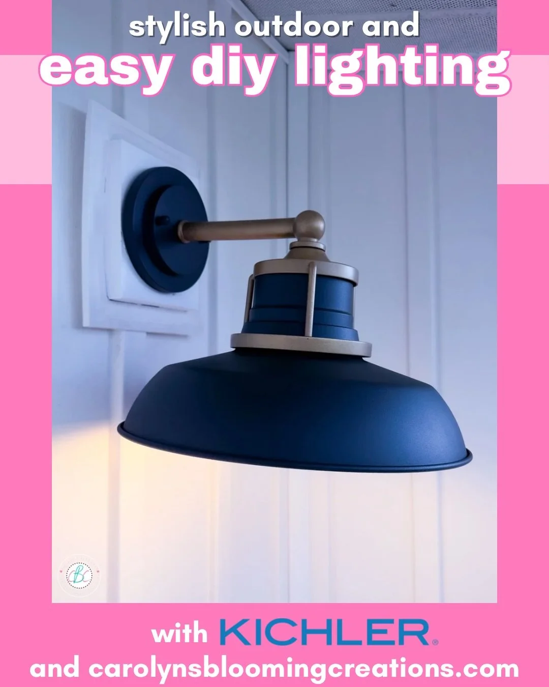 We got to test this farmhouse style light by Kichler and love it! My husband easily installed it on our back porch using the instructions and it looks perfect with our board and batten siding. Stylish and has perfect soft light! 

➡️💬More in comment