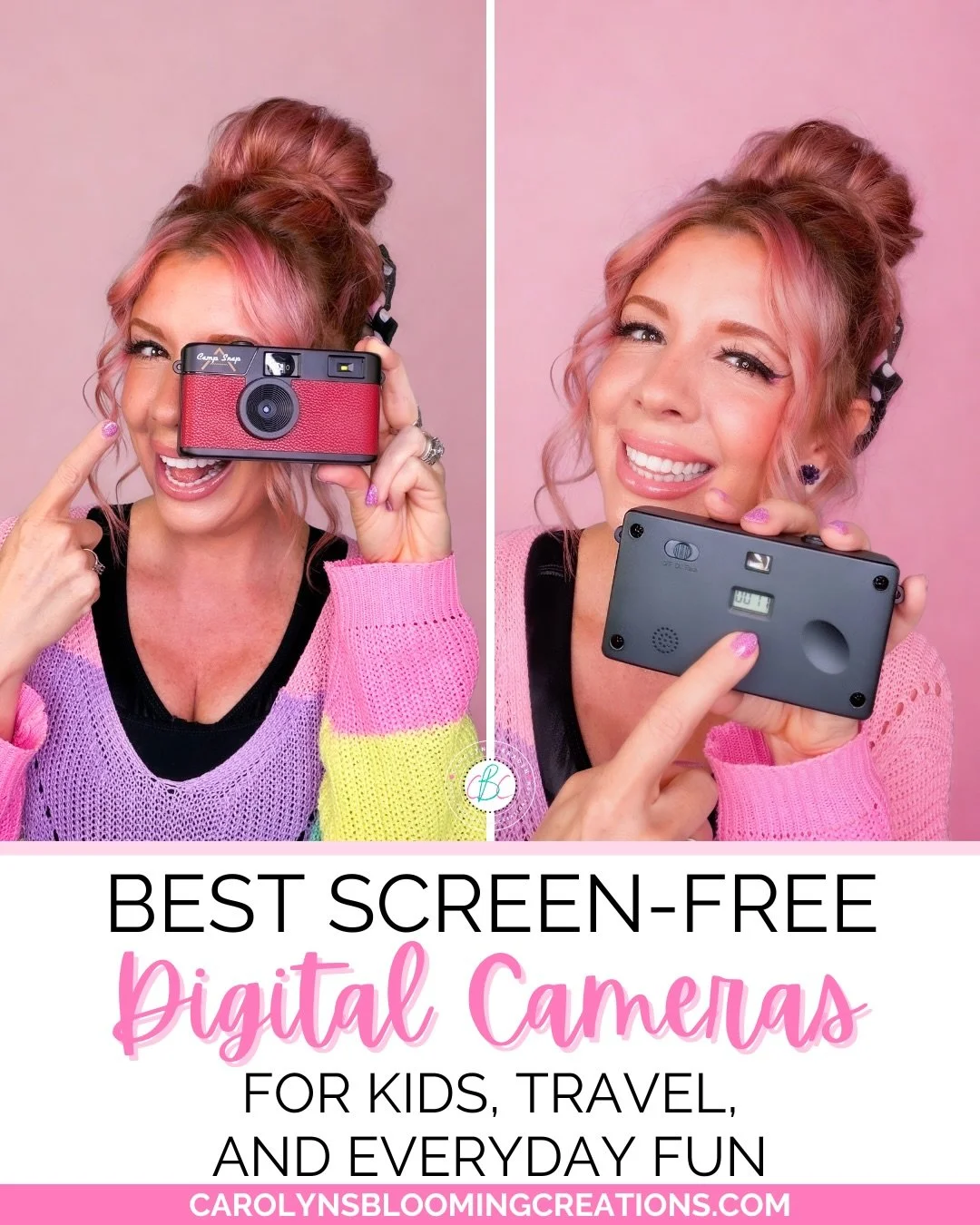 I&rsquo;m officially on board with the retro screen-free digital camera trend 📸✨ These fun little cameras make photography feel exciting again because you don&rsquo;t instantly see the photos&hellip;you plug them into your computer later like a surp