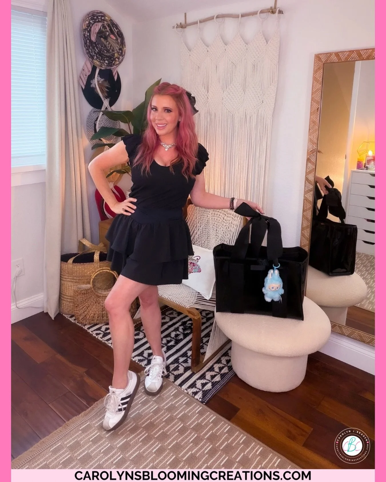 This all-black outfit with ruffles, a jelly tote, and a HOPE LABUBU bag charm is giving &ldquo;cute but effortlessly cool&rdquo; energy. 🖤✨ Sometimes all it takes is a fun accessory and a little texture to turn a simple outfit into a whole vibe!

🛍