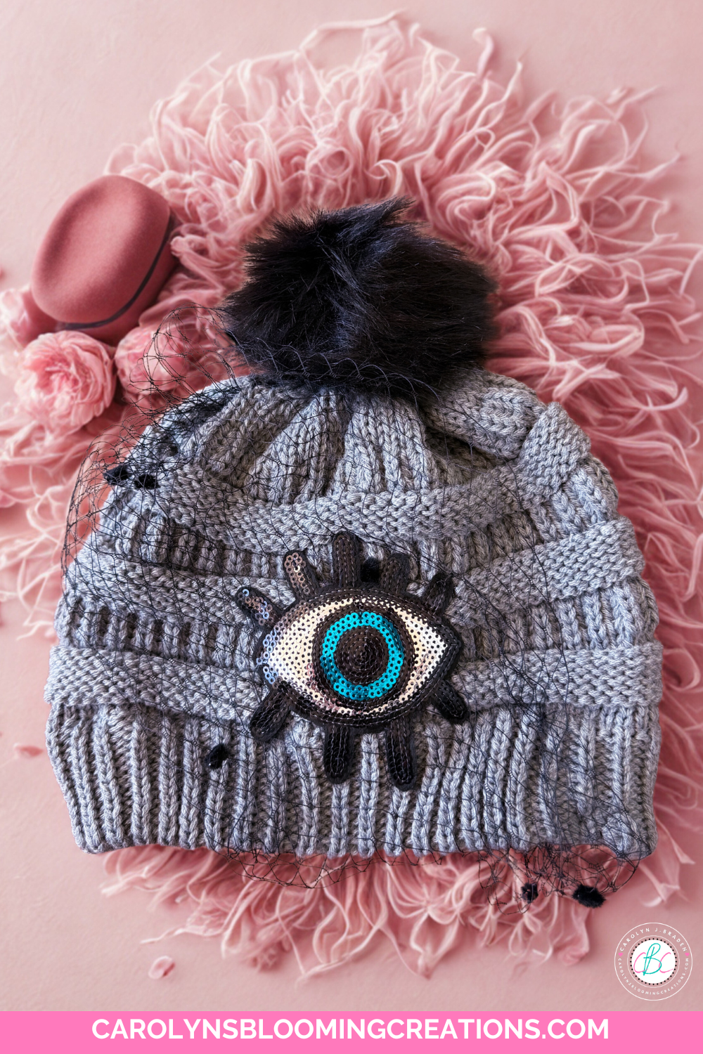 DIY Veiled Beanie By Carolyn J Braden