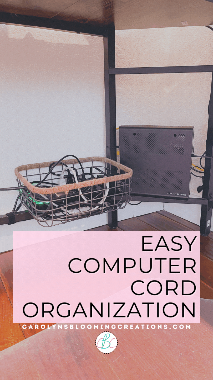 How To Hide Computer Cords In A Home Office - Rambling Renovators