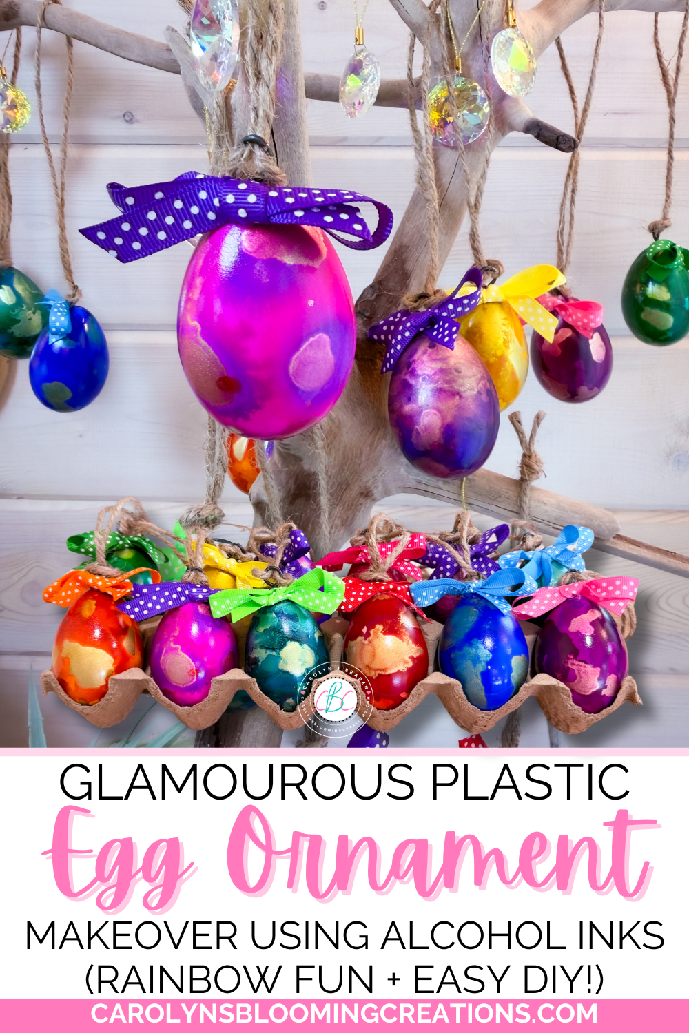 Glamorous $3 Plastic Egg Ornament Makeover Using Alcohol Inks (Easy DIY!)