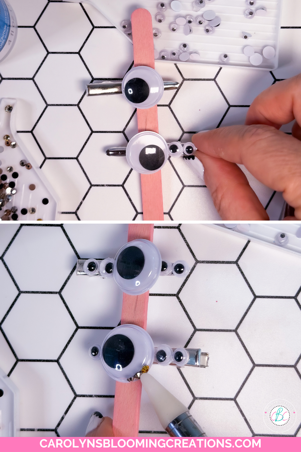 DIY Rhinestone Halloween Hair Accessories