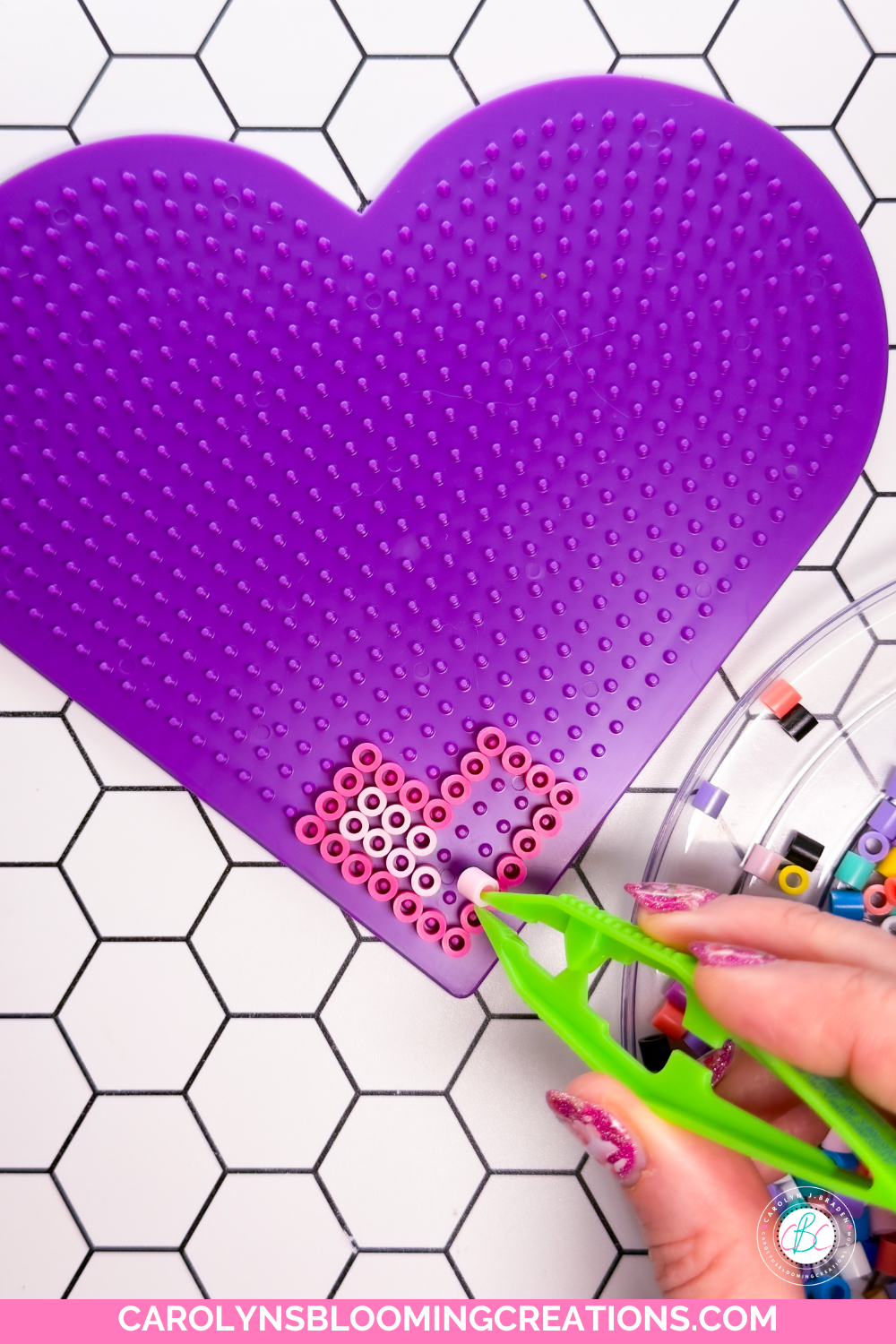 Perler bead heart tutorial