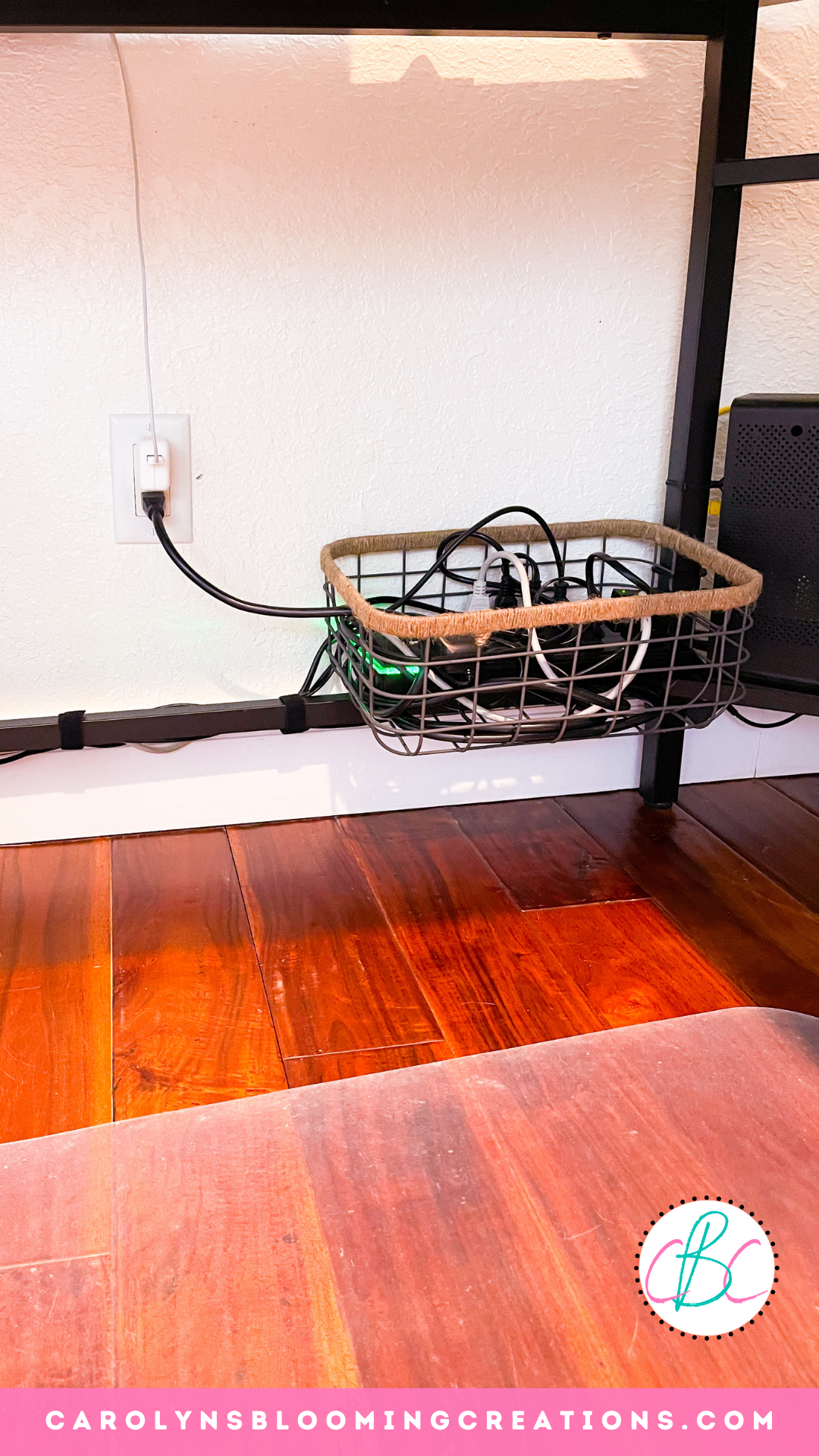 How To Hide Computer Cords In A Home Office - Rambling Renovators
