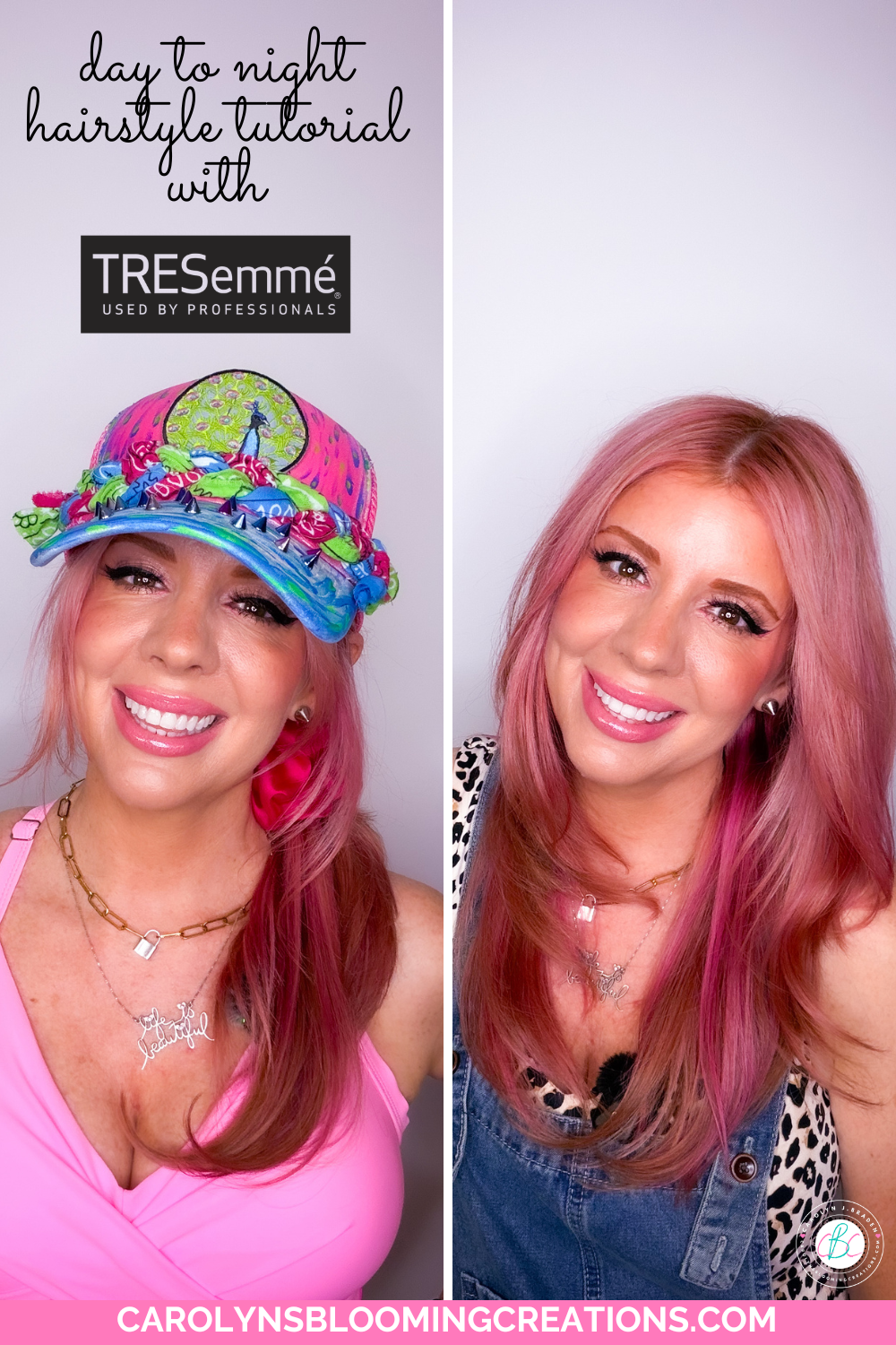 Day to Night Hat Hairstyle Tutorial Using Tresemee A List Collection by Carolyn Braden