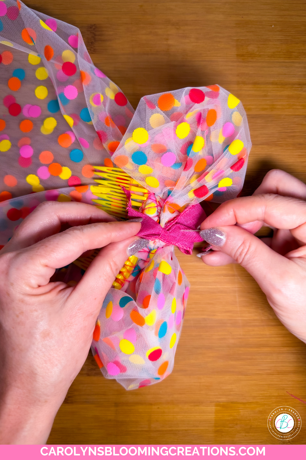 DIY Wedding Accessories: Colorful Veil with Bow
