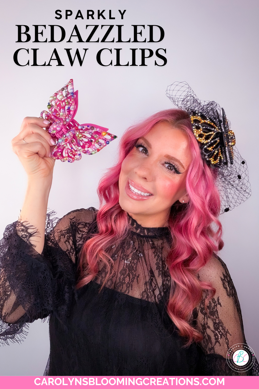 DIY Rhinestone Butterfly Hair Accessory for Fall