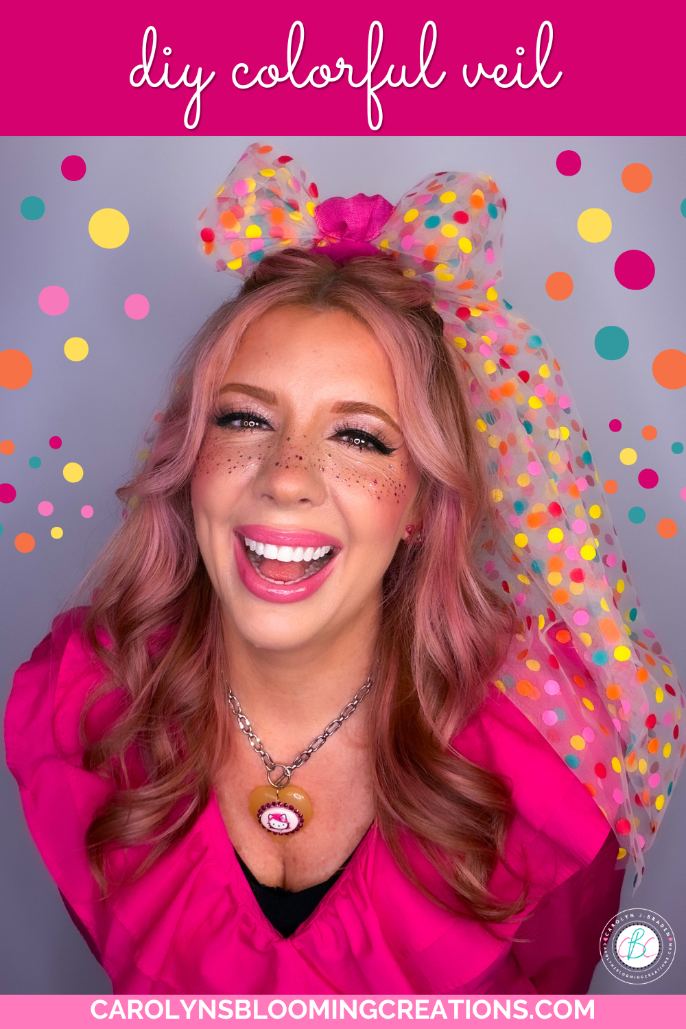 Carolyn Braden Makes Affordable DIY Wedding Veil Using Polka Dot Tulle