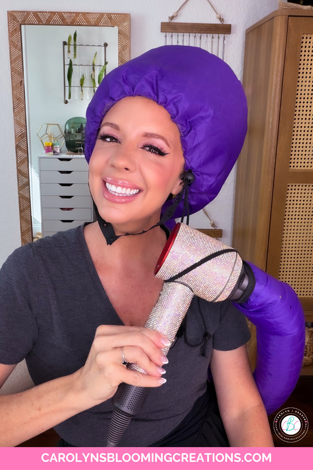 blow dryer bonnet and dyson bling wrap