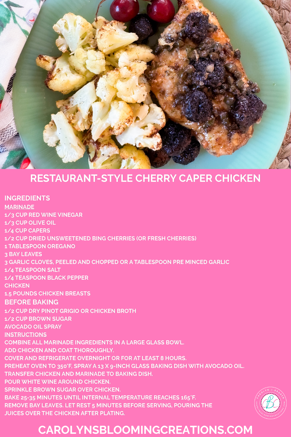 My Favorite Make-Ahead Cherry Caper Chicken Recipe