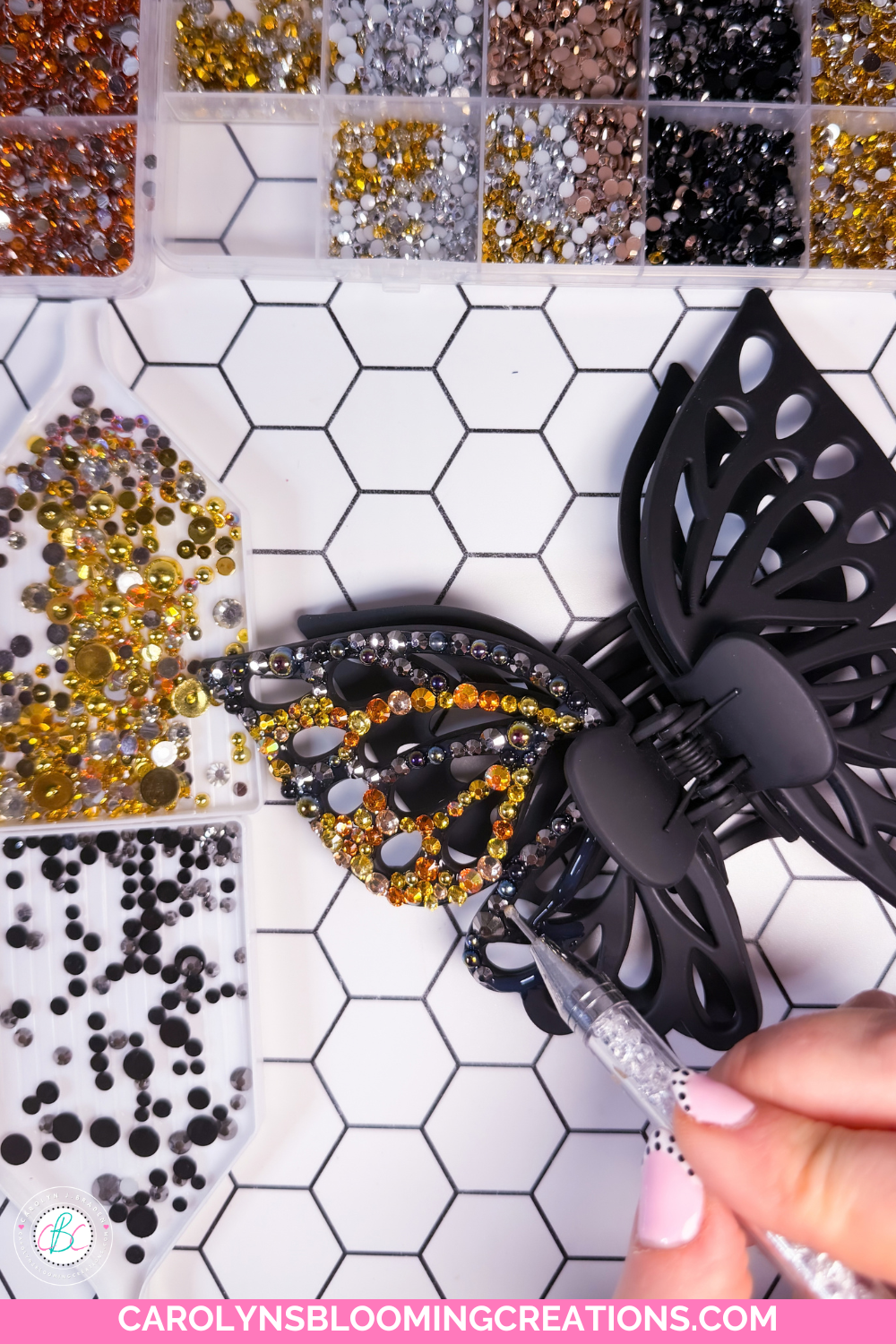 Dolly Parton-Inspired Rhinestone Butterfly Claw Clip DIY