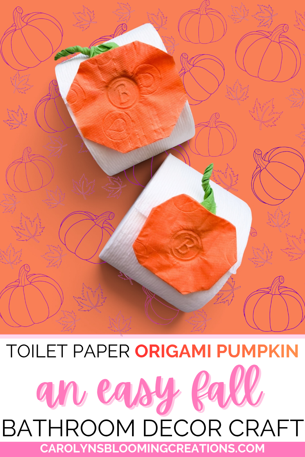 Toilet Paper Origami Pumpkin: Easy Fall Bathroom Decor DIY