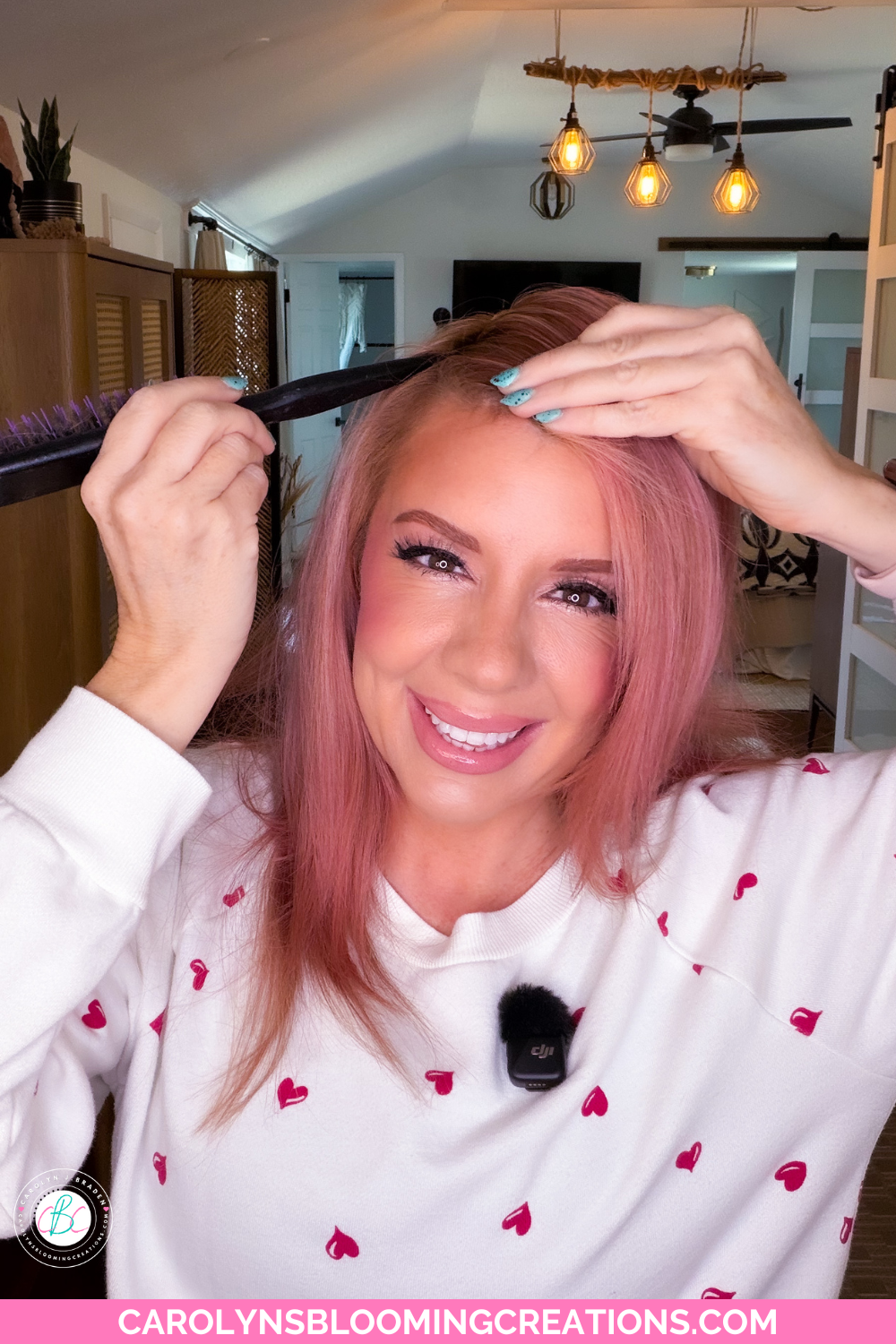 deep side part low ponytail tutorial