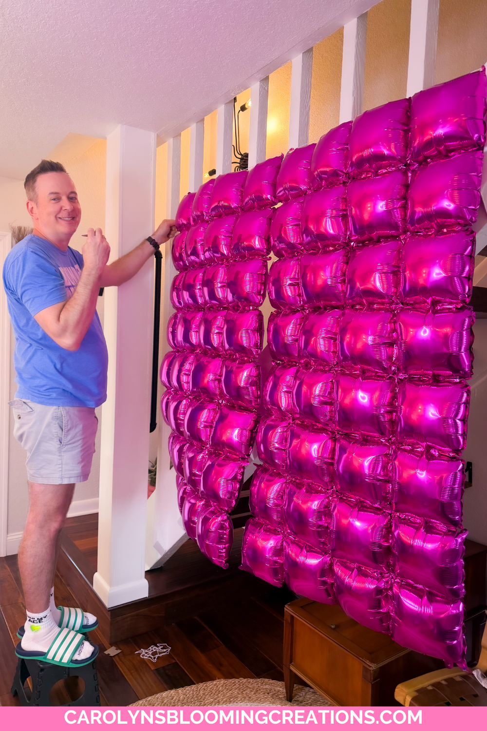 Pink Inflatable Balloon Backdrop for Birthday Photos