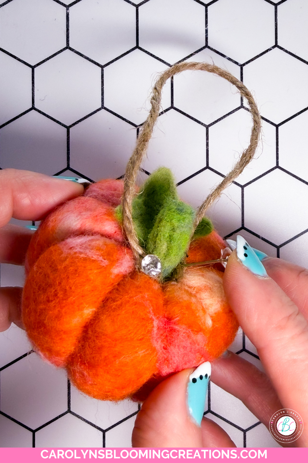 Turn a Needle Felted Pumpkin Into a Fall Ornament