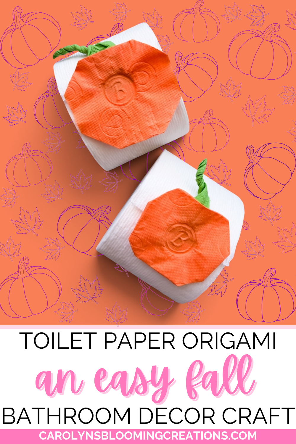 Toilet Paper Origami Pumpkin: An Easy Fall Bathroom Decor Craft