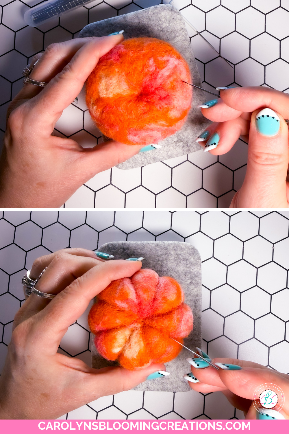 Turn a Needle Felted Pumpkin Into a Fall Ornament
