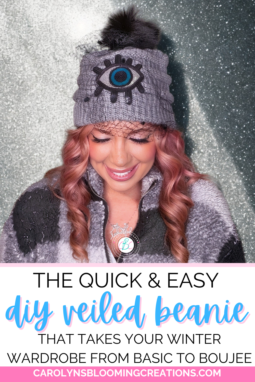 The Quick and Easy DIY Veiled Beanie that Takes Your Winter Wardrobe from Basic to Boujee 