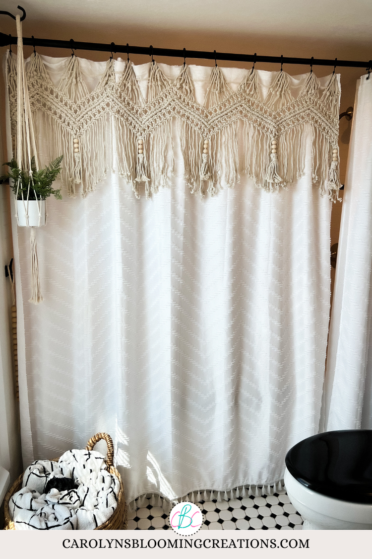 How To Create DIY Macrame Shower Curtain Accents — DIY Home
