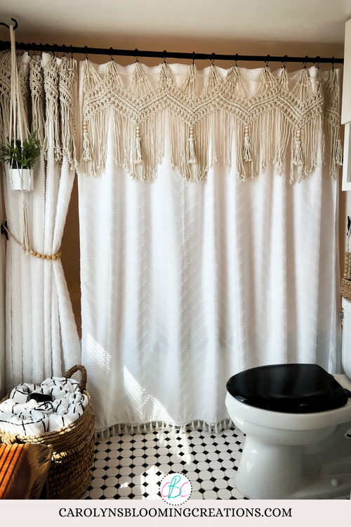 How To Create DIY Macrame Shower Curtain Accents — DIY Home