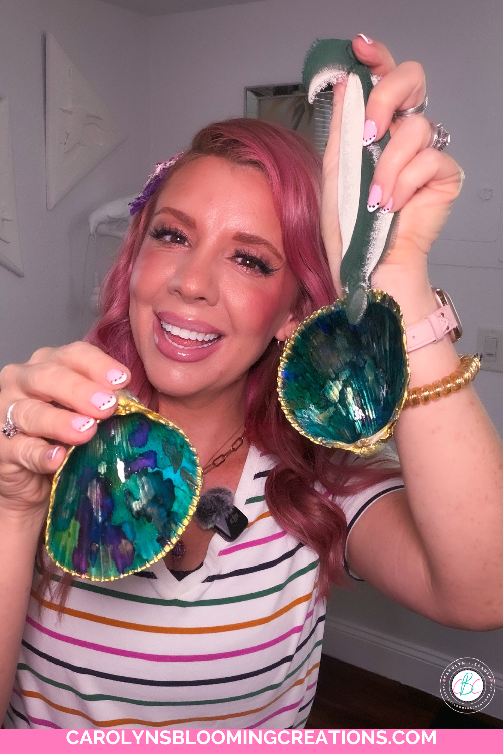 DIY Coastal Decor: Colorful Alcohol Ink and Resin Seashells
