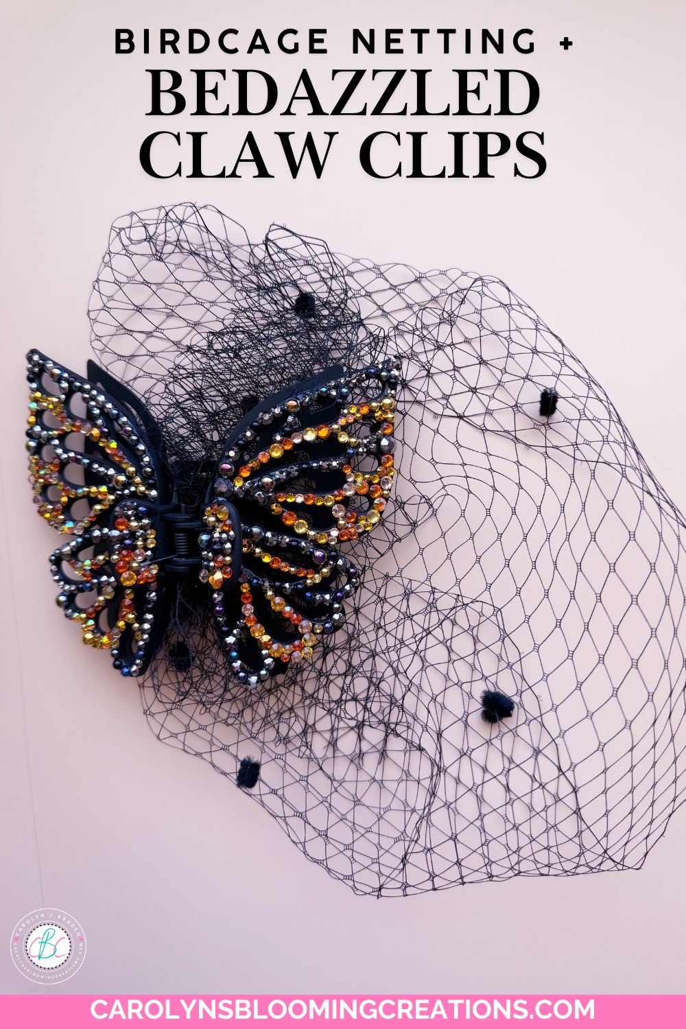 Giant Bedazzled Butterfly Hair Clip DIY