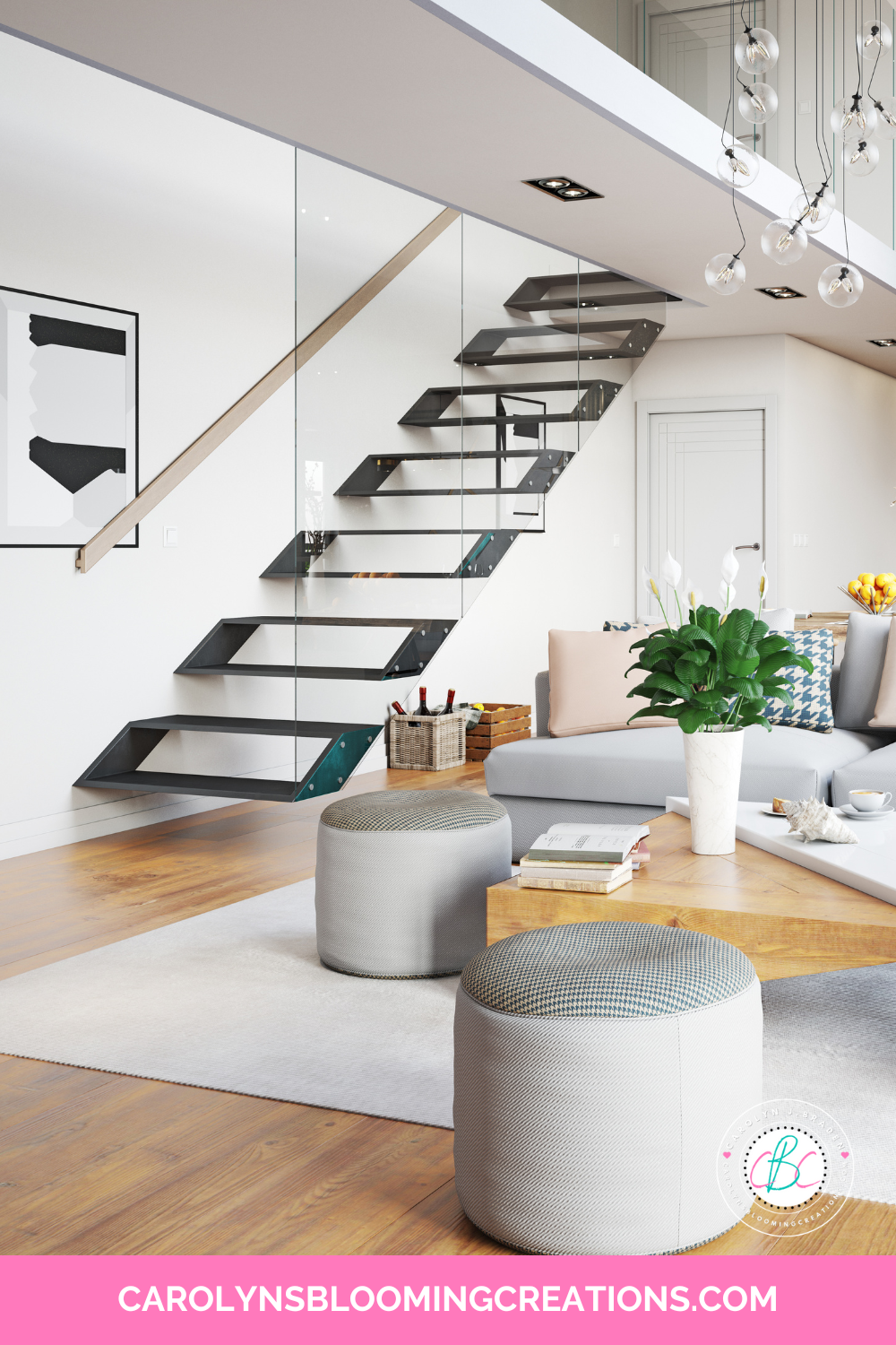 Modern Living Room Stair Inspiration