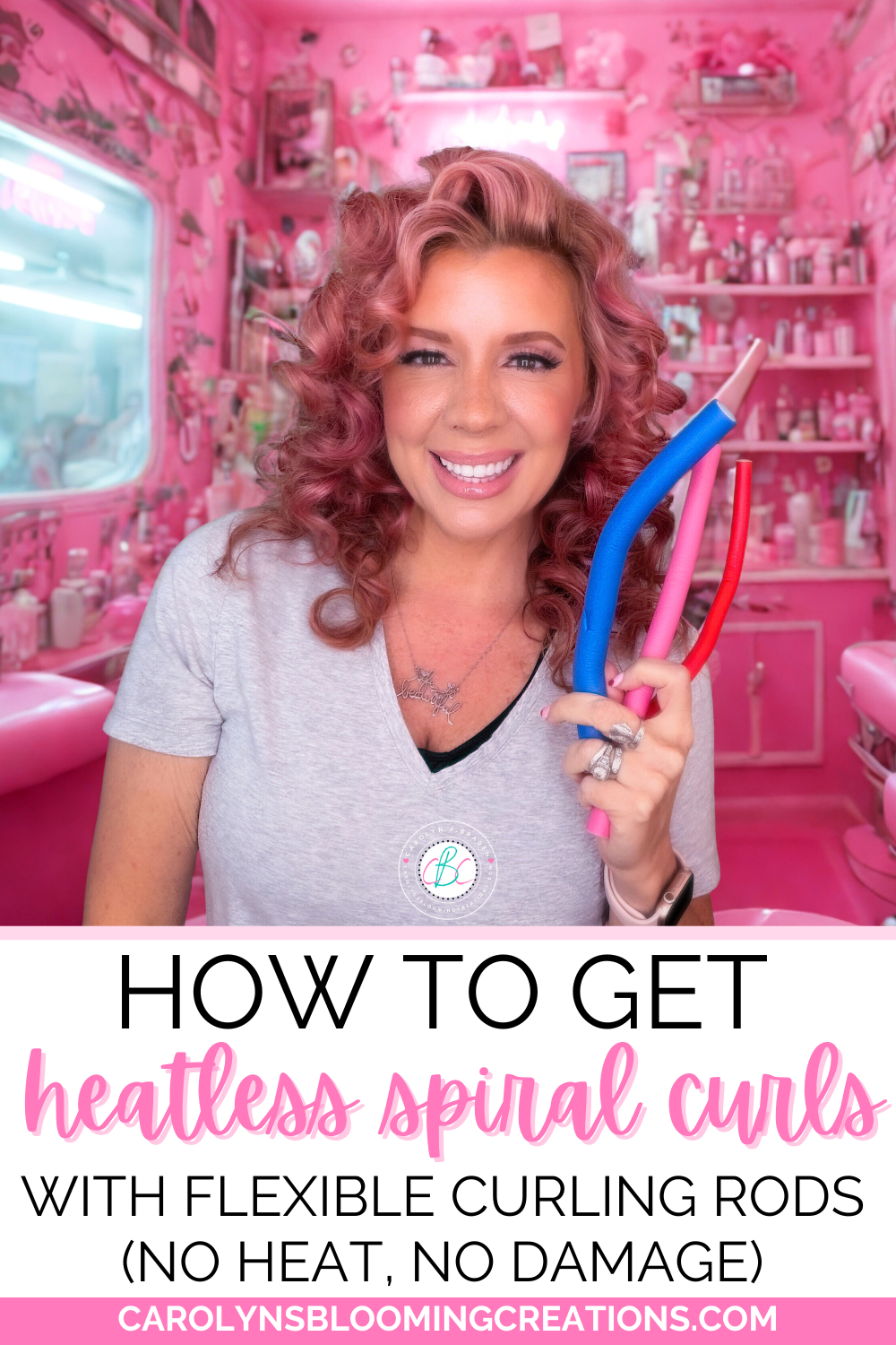 How to Get Heatless Spiral Curls with Flexible Curling Rods — DIY Home ...