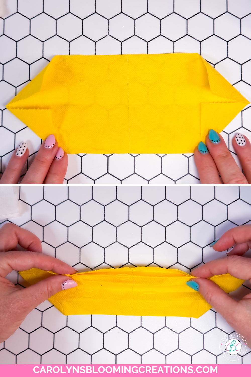 Yellow & White Toilet Paper Origami Butterfly