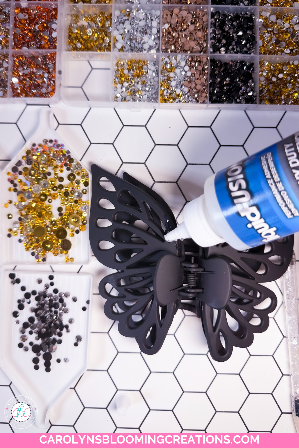 How to Make a Pearl & Rhinestone Butterfly Claw Clip