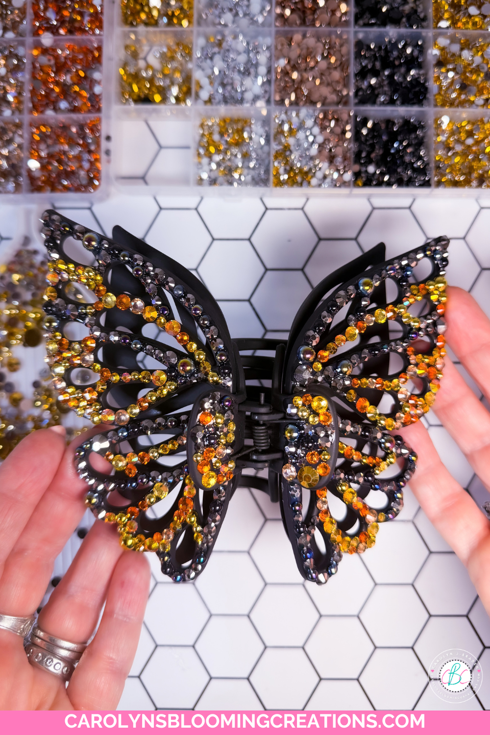 A Dark & Sparkly Butterfly Claw Clip DIY for Life's Endings