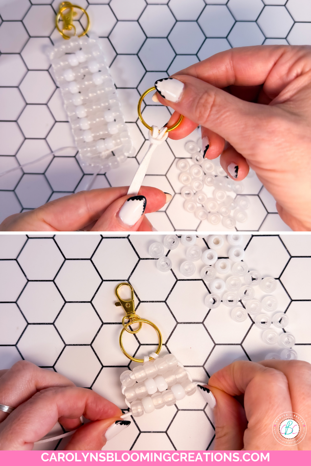 DIY UV Color-Changing Pony Bead Lizard or Initial Keychain Tutorial
