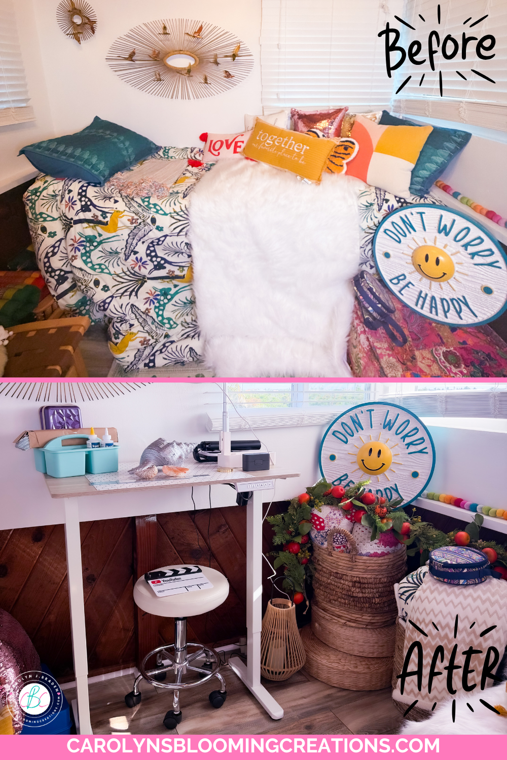 Before and After Small Craft Room Makeover