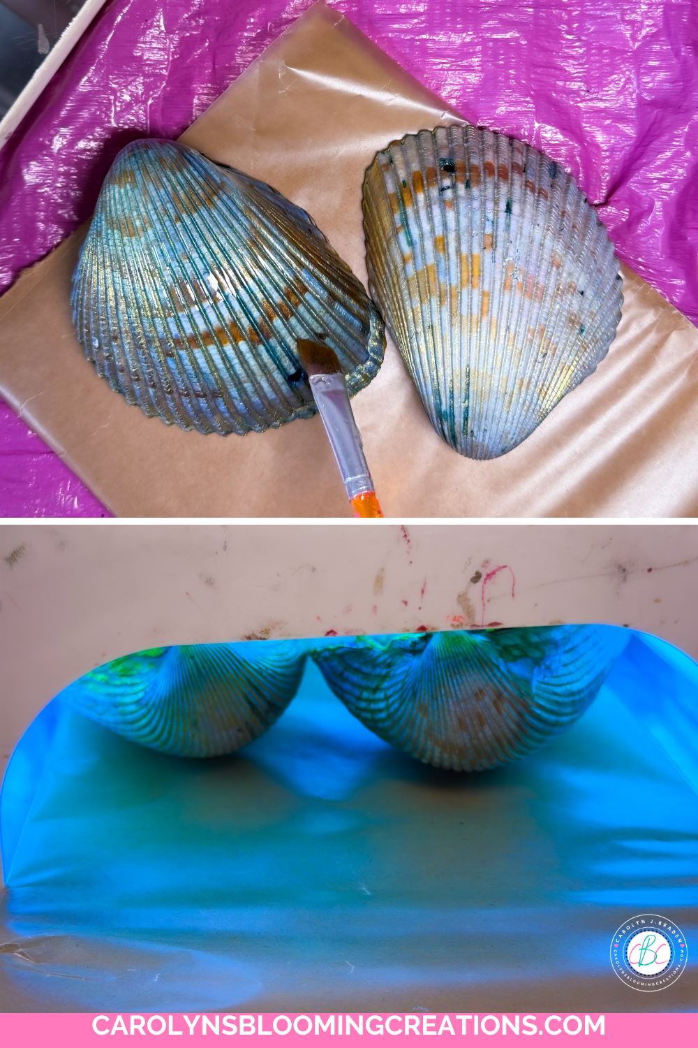 Relaxing Alcohol Ink Craft Idea: DIY Ocean Galaxy Seashells
