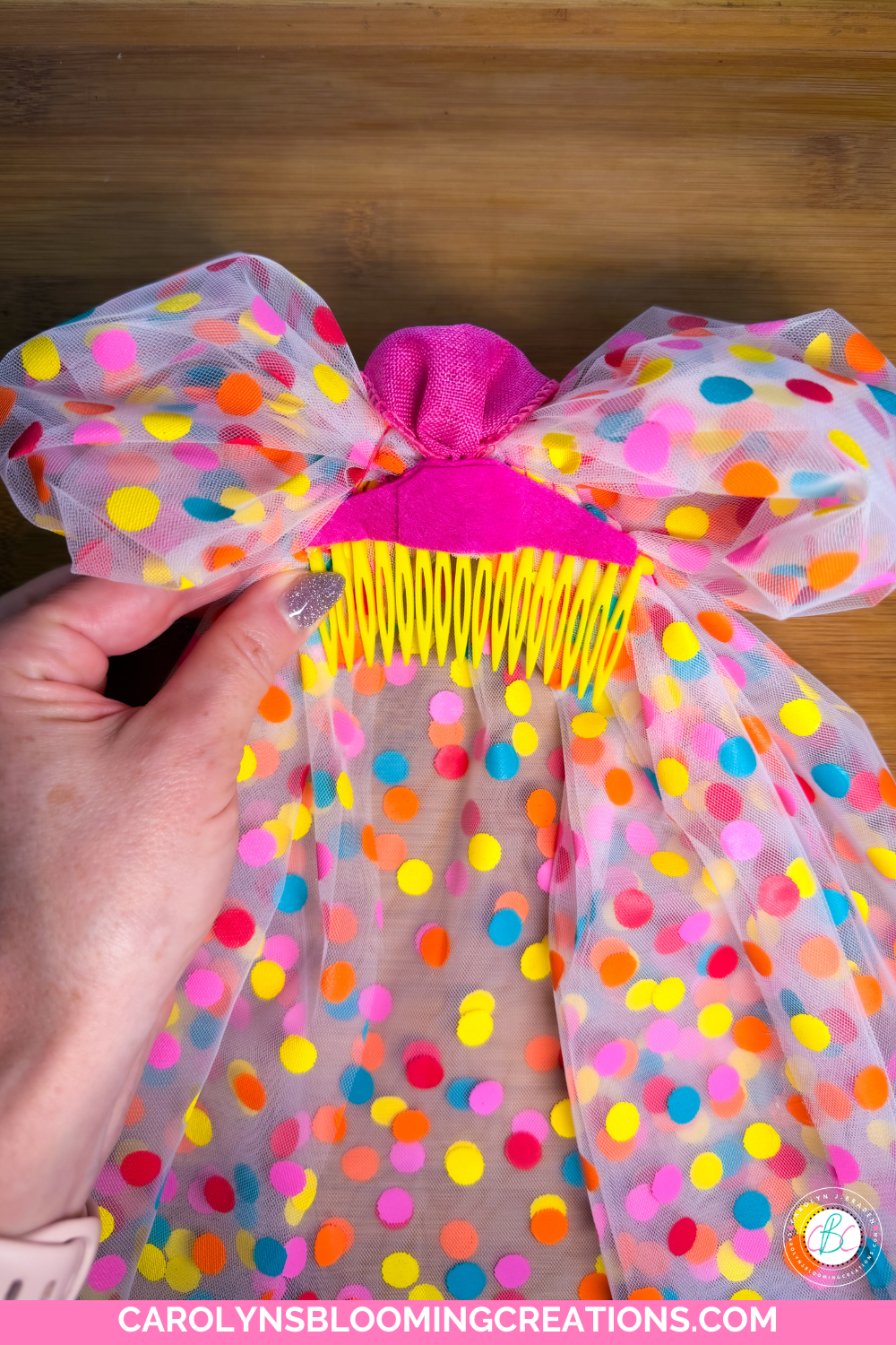 Statement Bridal Style: Colorful Polka Dot Veil DIY