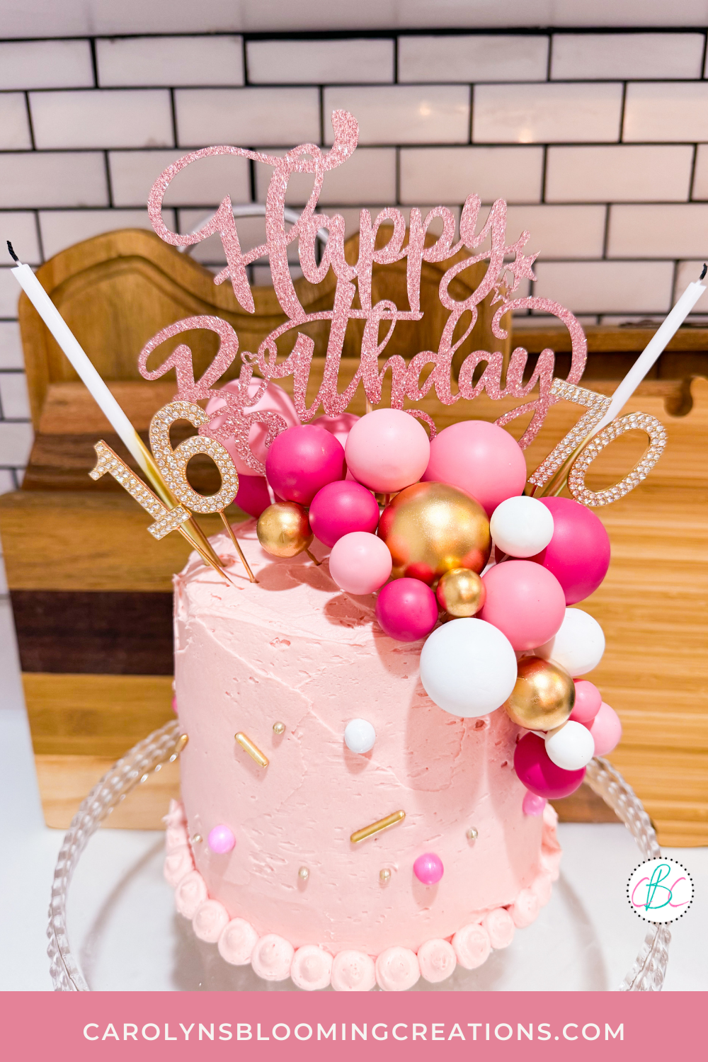 Sweet 16 Pretty In Pink 16th Birthday Cake + Party Tips — DIY Home ...