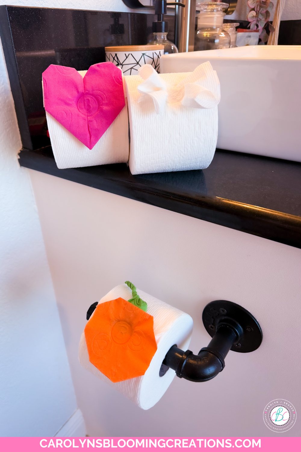 Easy Fall Craft: Make a Stamped Toilet Paper Origami Pumpkin