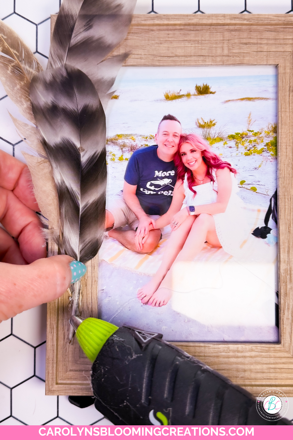 Simple DIY Seashell Picture Frame for Neutral Boho Home Decor