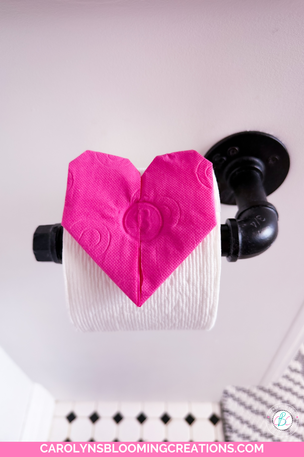 Budget Bathroom Decorating Idea Using Colorful Toilet Paper