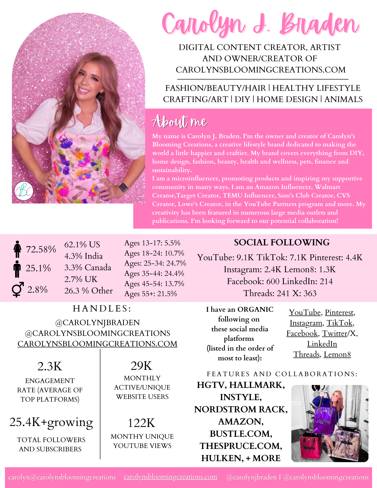 Carolyn J. Braden Influencer Media Kit 1