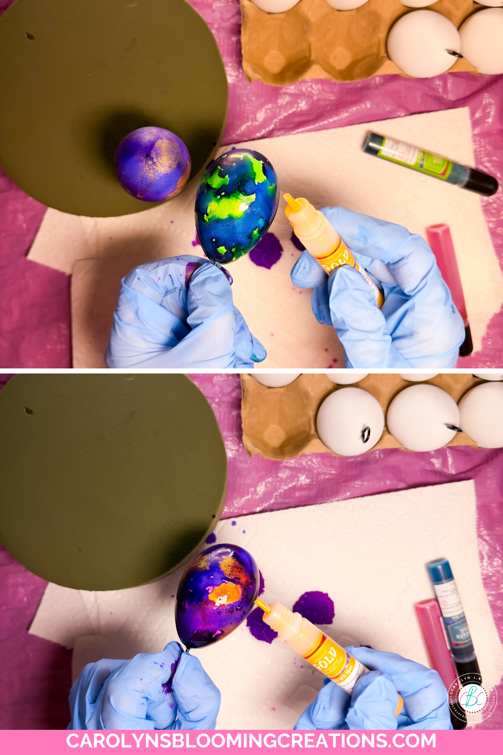 Easy Spring Craft: Alcohol Ink Plastic Eggs