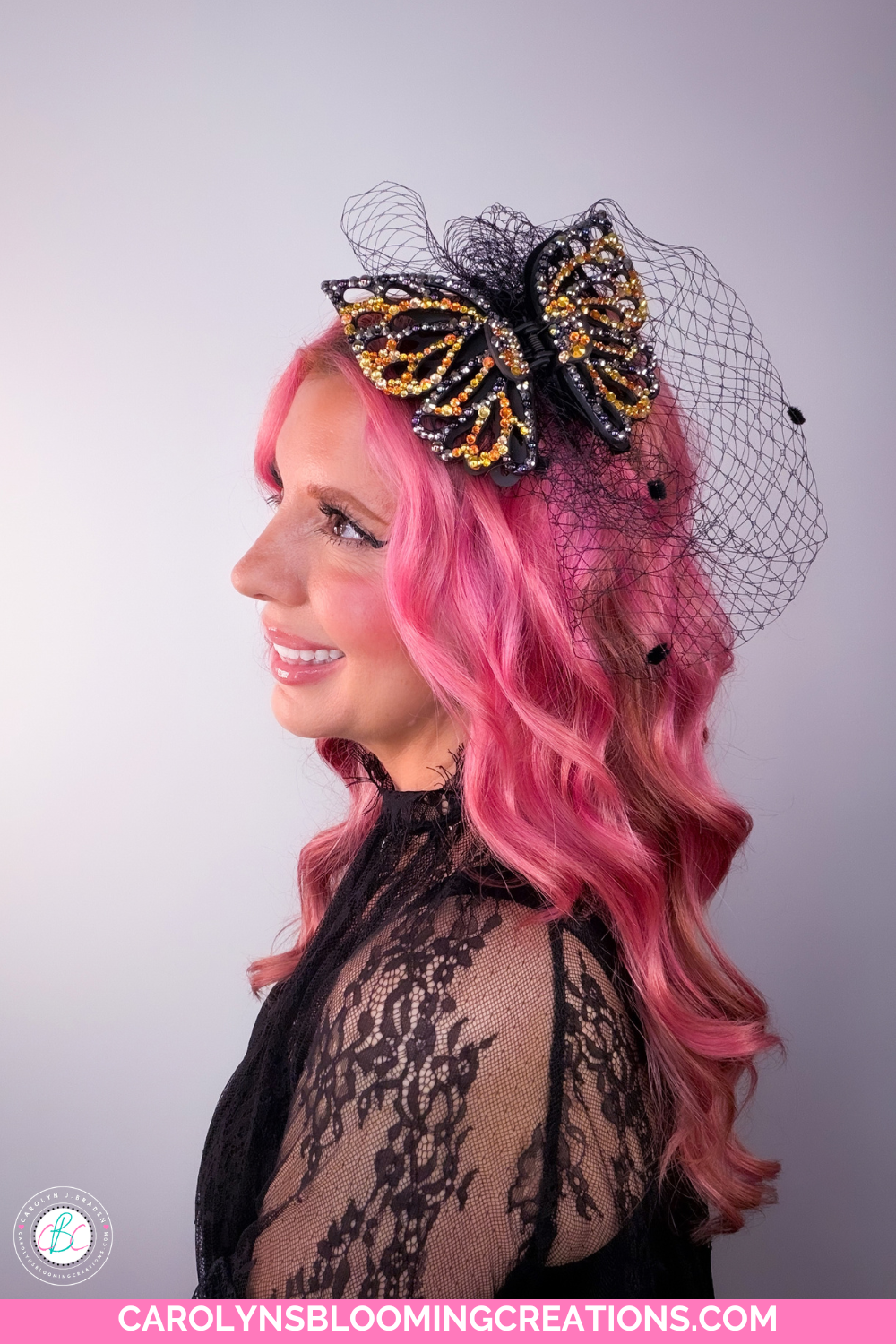 Carolyn Braden's DIY Rhinestone & Pearl Butterfly Claw Clip