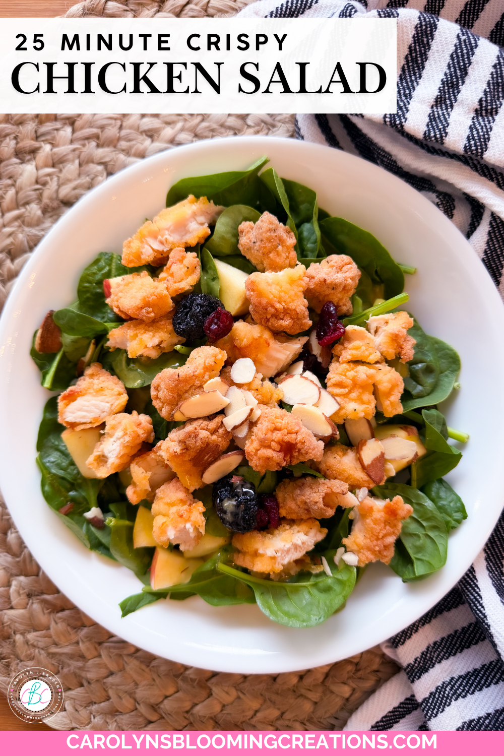 Homemade Honey Mustard Vinaigrette for Crispy Chicken Salad