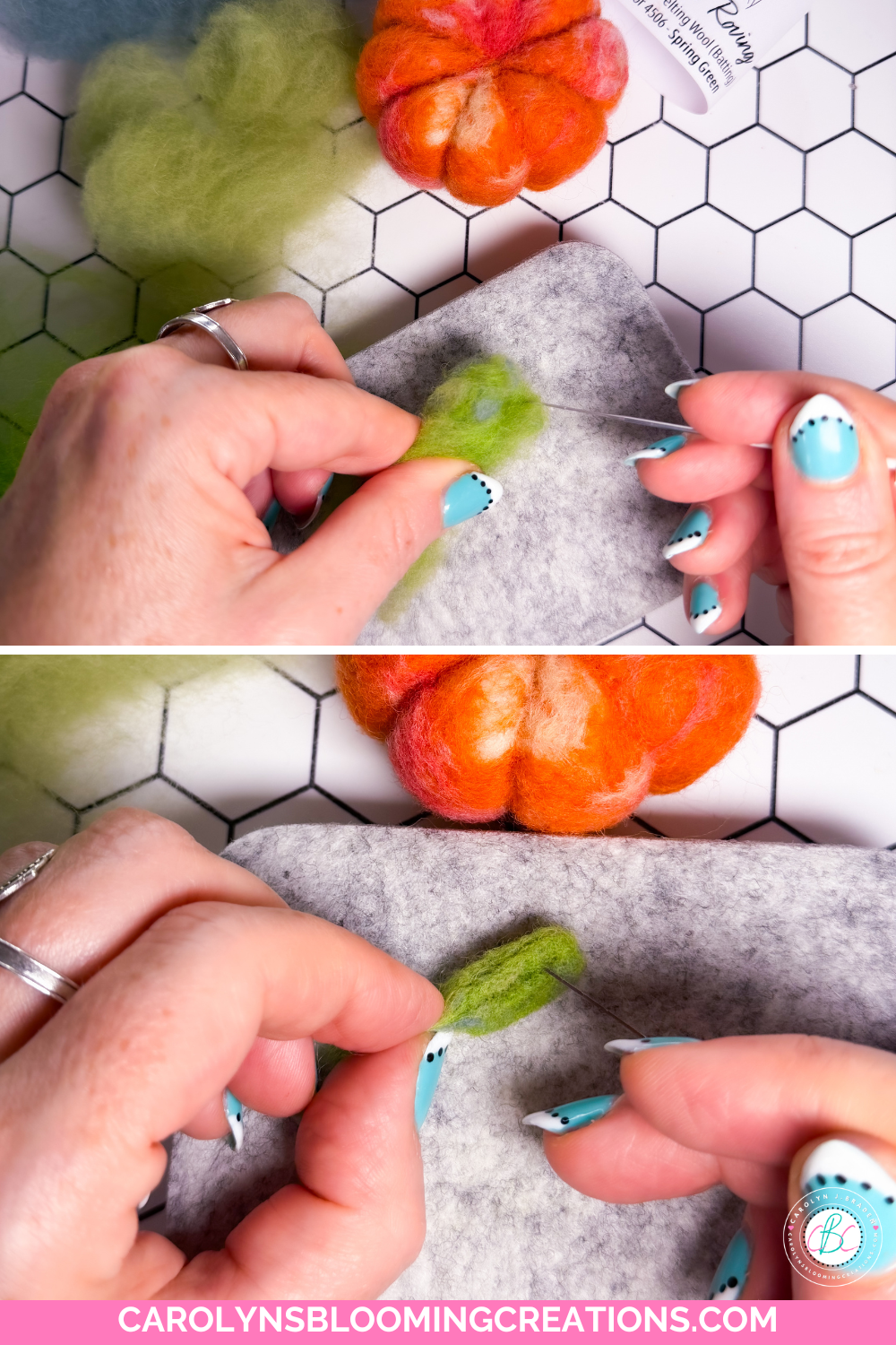 How to Needle Felt a Pumpkin Stem & Leaf