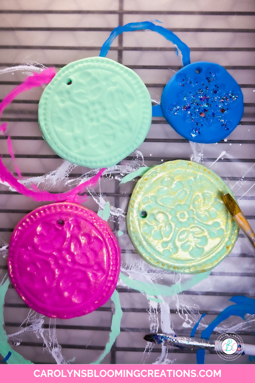 Adding paint to air dry clay
