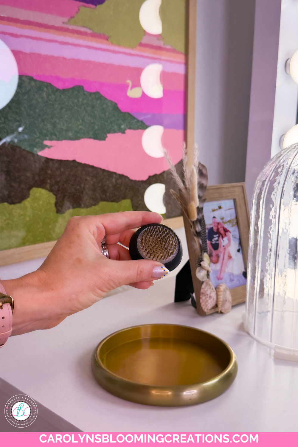 How to Decorate a Decorative Cloche with Seashells and Feathers Using a Kenzan
