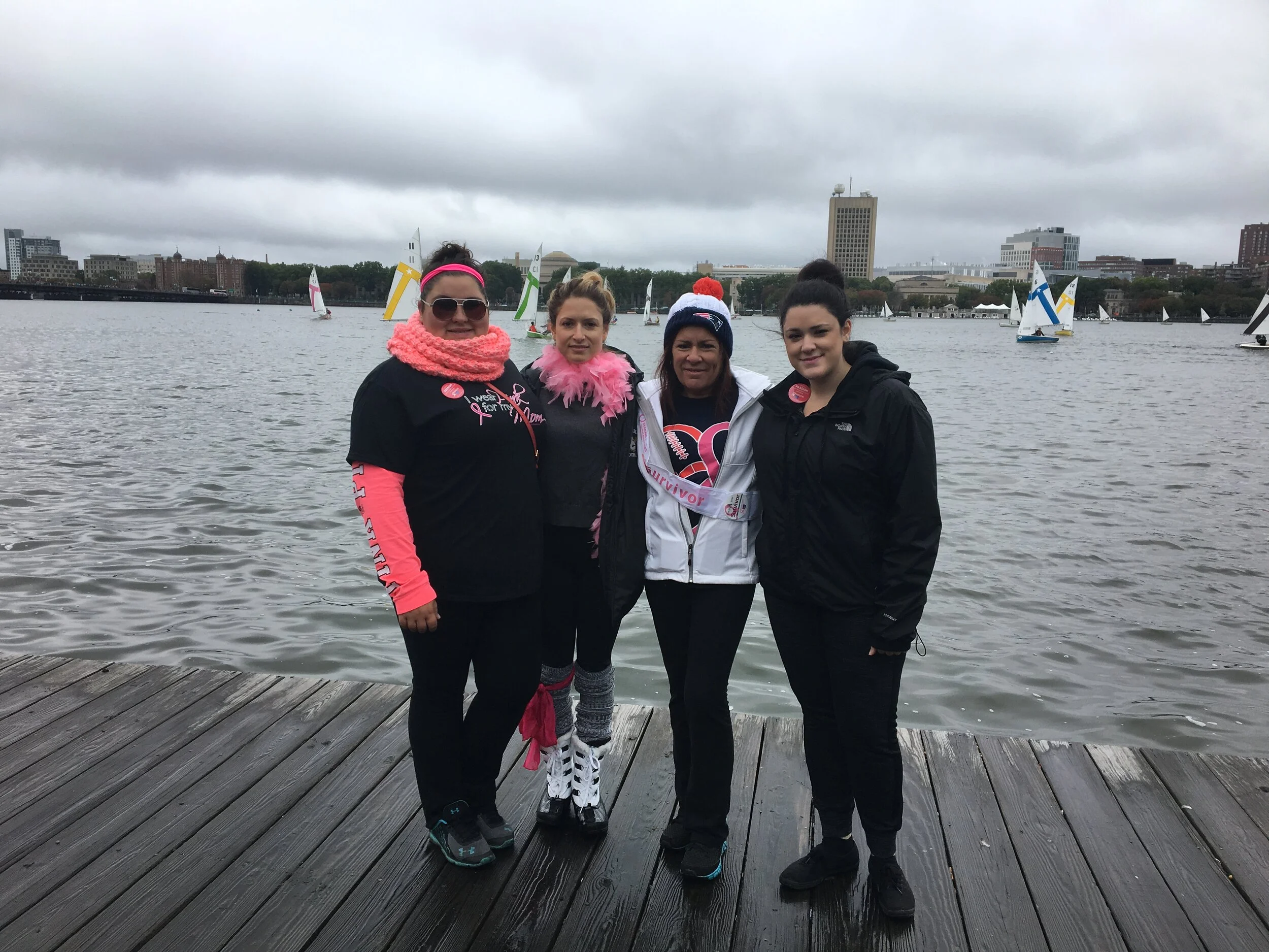 My niece Nicole, my sister Debbie and my niece Stefanie at the Esplanade on the Charles.