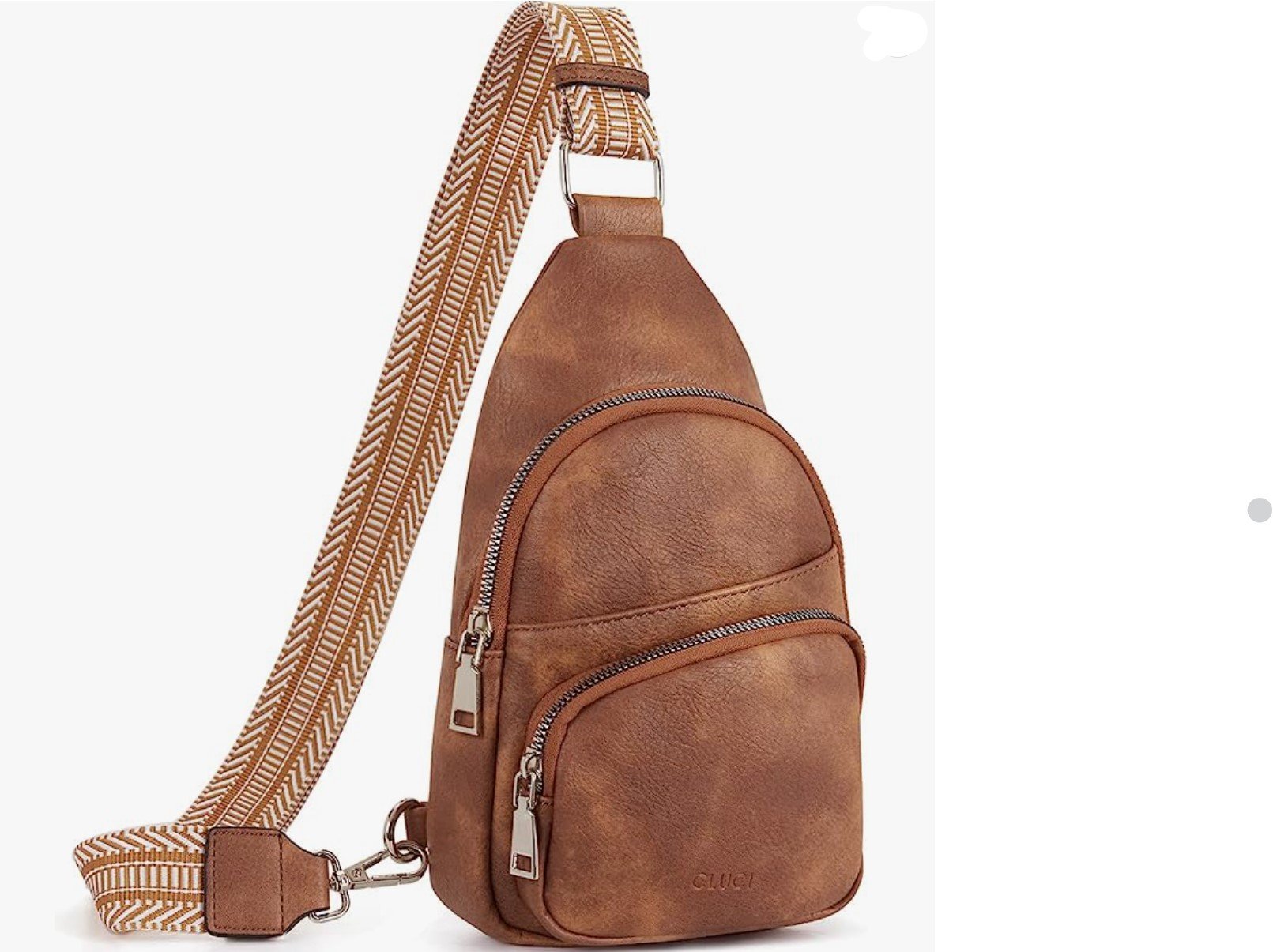 Cross body purse brown vegan leather